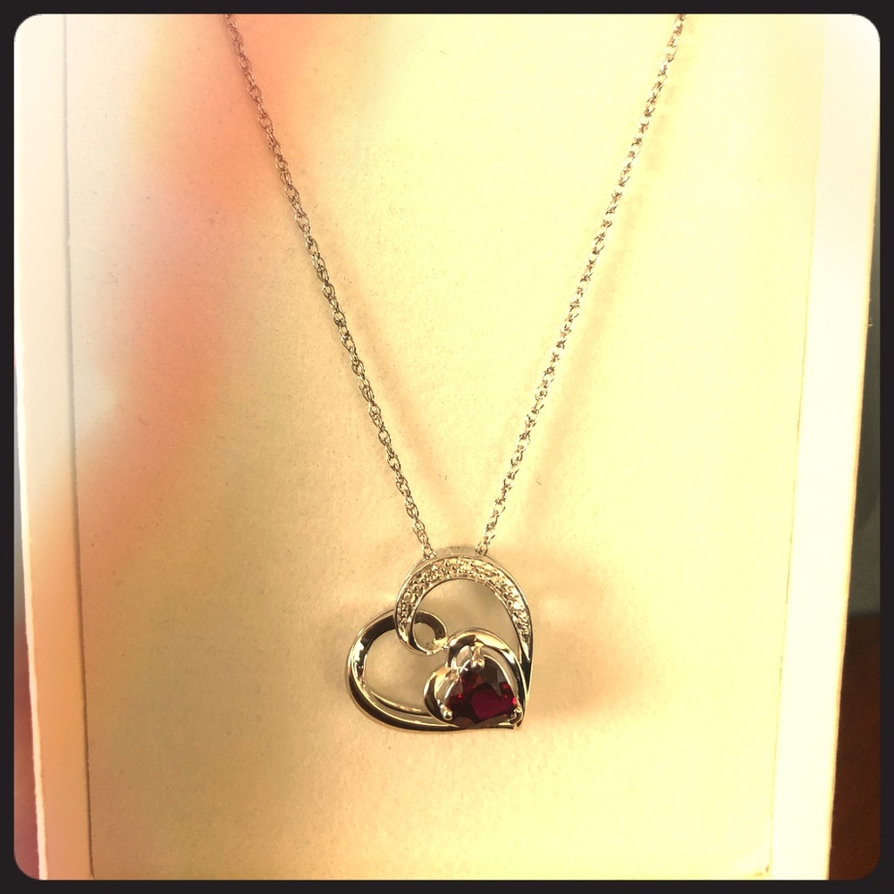 Heart Kay Jewelers ruby necklace